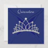 Royal Blue en White Quinceanera Uitnodigingen (Voorkant)