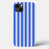 Royal blue en white snoep strepen Hoesje-Mate iPho