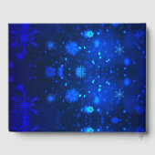 Royal Blue en White Snowflakes Winter Wedding Gastenboek (Achterkant)