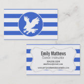 Royal Blue en White Stripes; Adelaar Visitekaartje (Voorkant / Achterkant)
