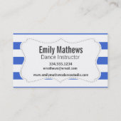 Royal Blue en White Stripes; Adelaar Visitekaartje (Achterkant)