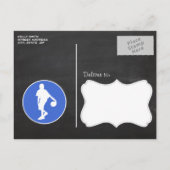 Royal Blue en White Stripes; Basketbal Uitnodiging Briefkaart (Achterkant)