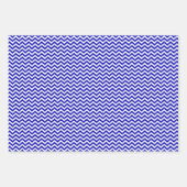 Royal Blue en White Stripes Chevron Polka Dots Inpakpapier Vel (Voorkant 3)