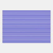 Royal Blue en White Stripes Chevron Polka Dots Inpakpapier Vel (Voorkant 2)