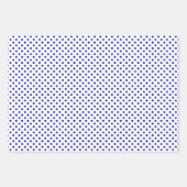 Royal Blue en White Stripes Chevron Polka Dots Inpakpapier Vel (Voorkant)