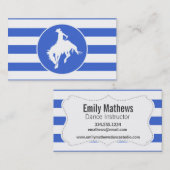 Royal Blue en White Stripes; Rodeo Cowboy Visitekaartje (Voorkant / Achterkant)