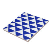Royal Blue en White Triangles Tegeltje (Zijkant)