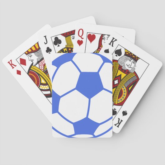 Royal Blue en White Voetbal Pokerkaarten (Achterkant)