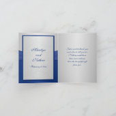 Royal Blue en Zilver Verbonden Hartjes Bedankkaart (Binnen)