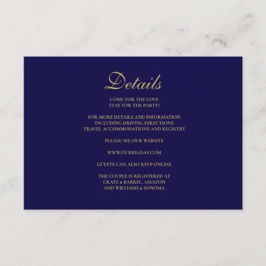 Royal Blue Enclosure Kaart Details (Voorkant)