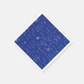Royal Blue Equations Graphics Afstuderen servetten (Hoek)