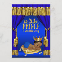 Royal Blue Etnische Prins Baby Douche Uitnodiginge
