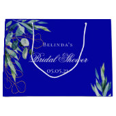 Royal blue eucalyptus groen vrijgezellenfeest groot cadeauzakje (Voorkant)