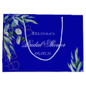 Royal blue eucalyptus groen vrijgezellenfeest groot cadeauzakje (Achterkant)