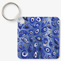 Royal Blue Evil Eye Charm gepersonaliseerde QR-cod