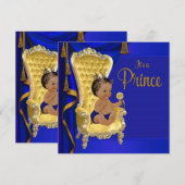 Royal Blue Fancy Etnisch Prince Baby shower Kaart (Voorkant / Achterkant)