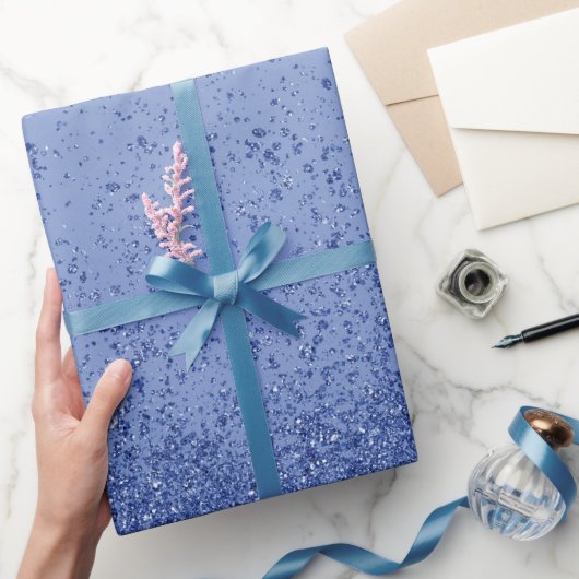 Royal Blue Faux Glitter Cadeaupapier (Geschenken)