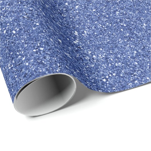 Royal Blue Faux Glitter Cadeaupapier (Rol Hoek)