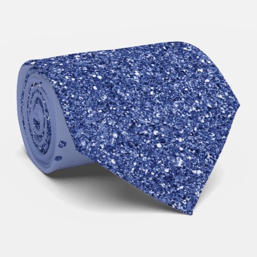Royal Blue Faux Glitter Sparkles Wedding Stropdas (Opgerold)