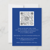 Royal Blue Faux Gold Border Wave QR Code Weddensch (Achterkant)