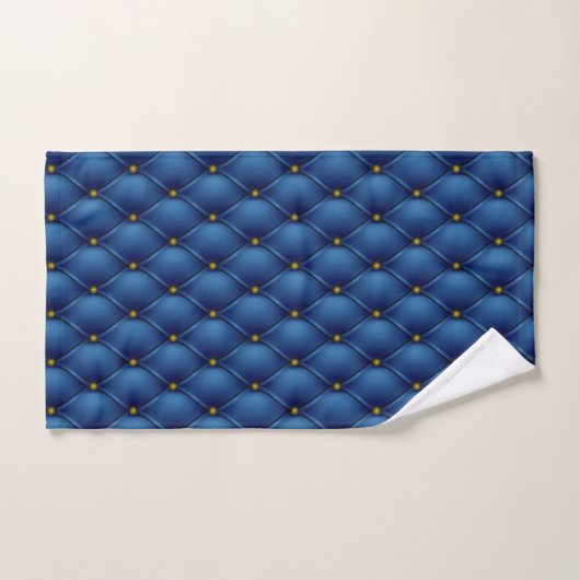 Royal Blue Faux Pin Tucks & Monogram Letter Bad Handdoek (Handdoek)