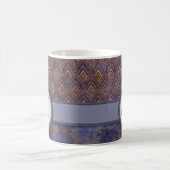 Royal Blue Feather Pattern met Monogram Koffiemok (Center)