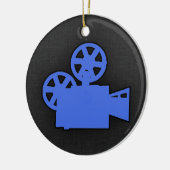 Royal Blue filmcamera Keramisch Ornament (Links)
