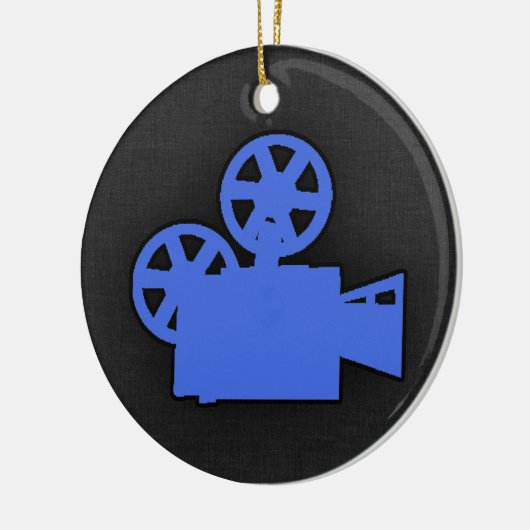 Royal Blue filmcamera Keramisch Ornament (Links)