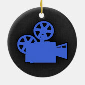Royal Blue filmcamera Keramisch Ornament (Achterkant)