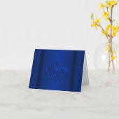 Royal Blue Fleur de Lis Kaart (Gele Bloem)