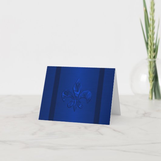 Royal Blue Fleur de Lis Kaart (Voorkant)