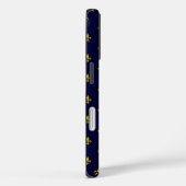 Royal Blue Fleur De Lis Pattern Case-Mate iPhone Case (Achterkant / Rechts)