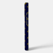 Royal Blue Fleur De Lis Pattern Case-Mate iPhone Case (Achterkant / Links)