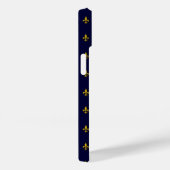 Royal Blue Fleur De Lis Pattern Case-Mate iPhone Case (Achterkant / Rechts)