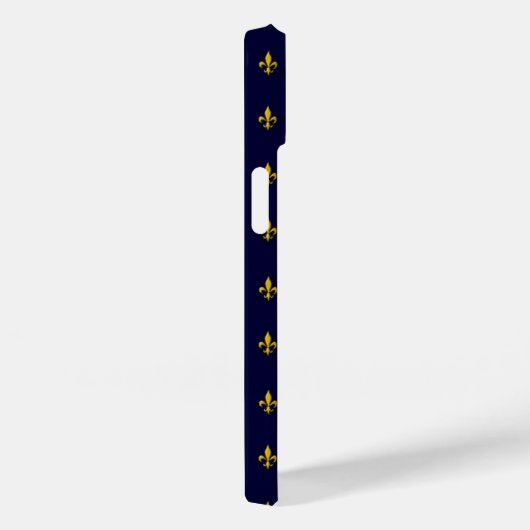 Royal Blue Fleur De Lis Pattern Case-Mate iPhone Case (Achterkant / Rechts)