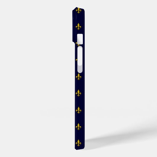 Royal Blue Fleur De Lis Pattern Case-Mate iPhone Case (Achterkant / Links)