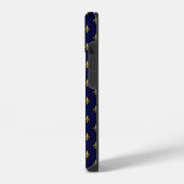 Royal Blue Fleur De Lis Pattern iPhone Hoesje (Linkerkant)