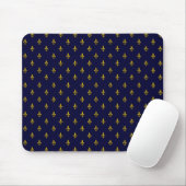 Royal Blue Fleur De Lis Pattern Muismat (Met muis)