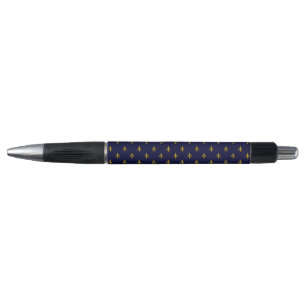 Royal Blue Fleur De Lis Pattern Pen