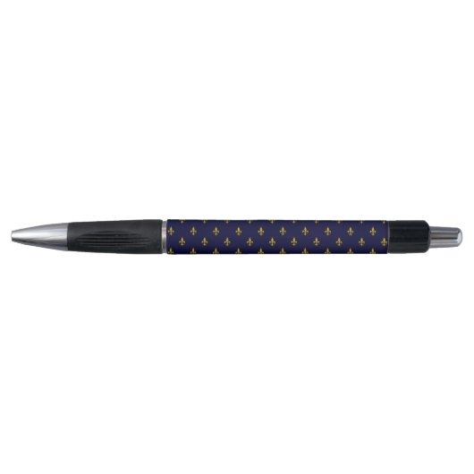 Royal Blue Fleur De Lis Pattern Pen (Voorkant)