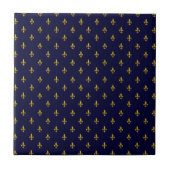 Royal Blue Fleur De Lis Pattern Tegeltje (Voorkant)