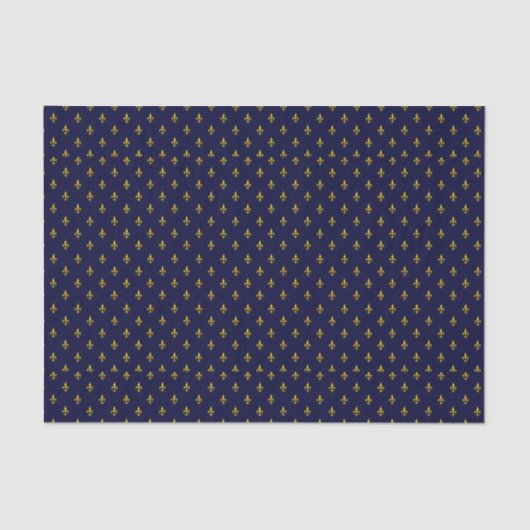 Royal Blue Fleur De Lis Tissuepapier (Voorkant)