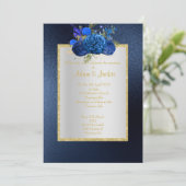 ROYAL BLUE Floral bouquet ELEGANT CLASSY WEDDING Kaart (Staand voorkant)