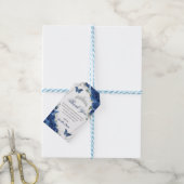 Royal Blue Floral Butterflies Quinceañera Birthday Cadeaulabel (Met Touw)