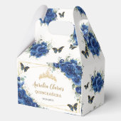 Royal Blue Floral Butterflies XV 16 Verjaardagsgev Bedankdoosjes (Voorkant)