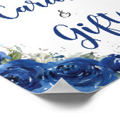 Royal Blue Floral Butterfly Quinceañera Kaart Gift Poster (Hoek)
