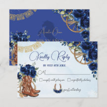 Royal Blue Floral Charro West Quinceañera Reageer