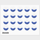 Royal Blue Floral Elegant Quinceanera Ronde Sticker (Vel)