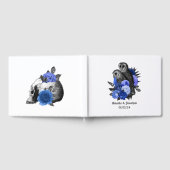 Royal Blue Floral Owls Gothic Wedding Gastenboek (Volledig)