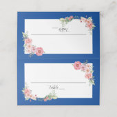 Royal Blue Floral Plaatskaartje (Buitenkant ongevouwen)